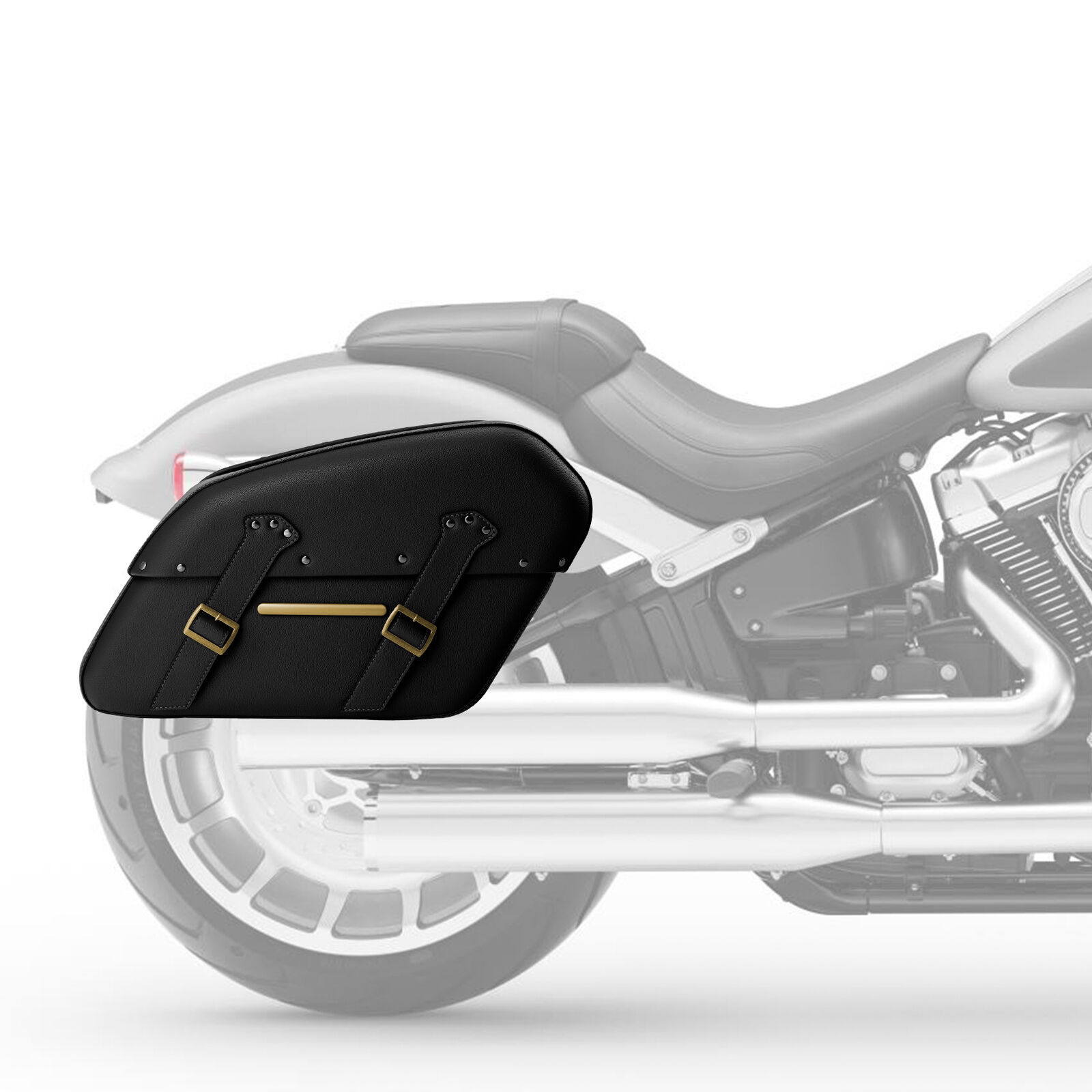 Saddle Bag Leather - Motosiklet siyah ayrılabilir heybe çanta Harley