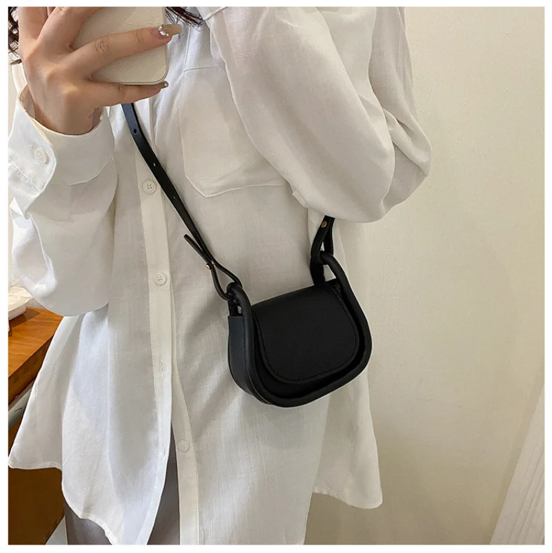 Saddle Bag Leather - Şeker renk moda PU deri Mini