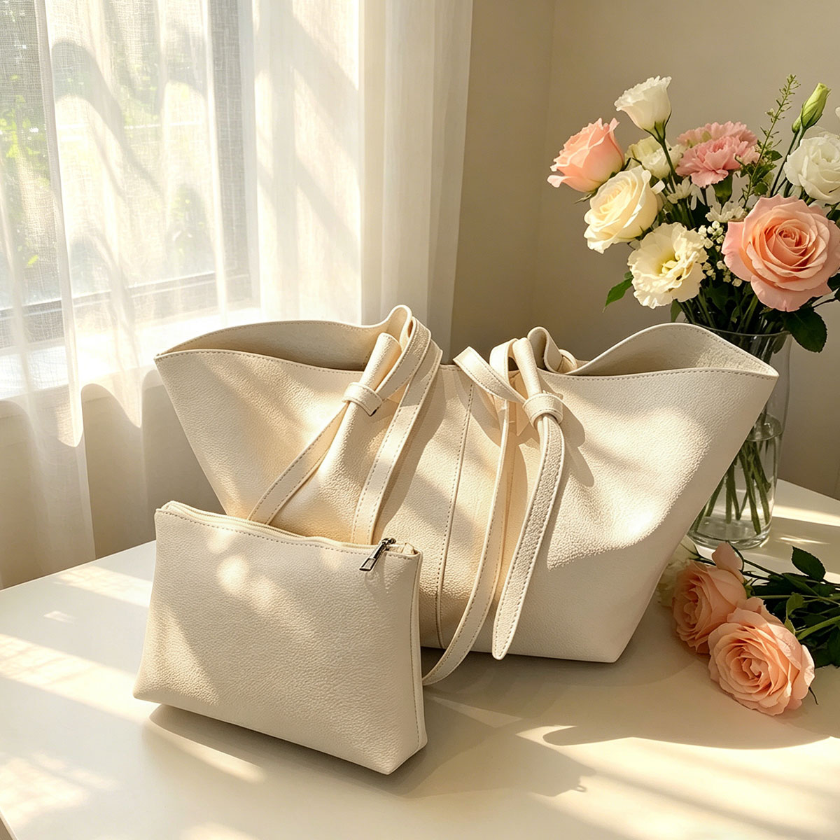 Women Bags Mk - Trendy Minimalist Büyük Kapasiteli Yelpaze Şeklinde