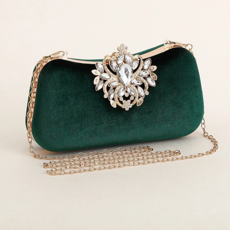 Koyu Yeşil Kadife Debriyaj Çan - Women Bags On Sale incelemesi ve fiyatı