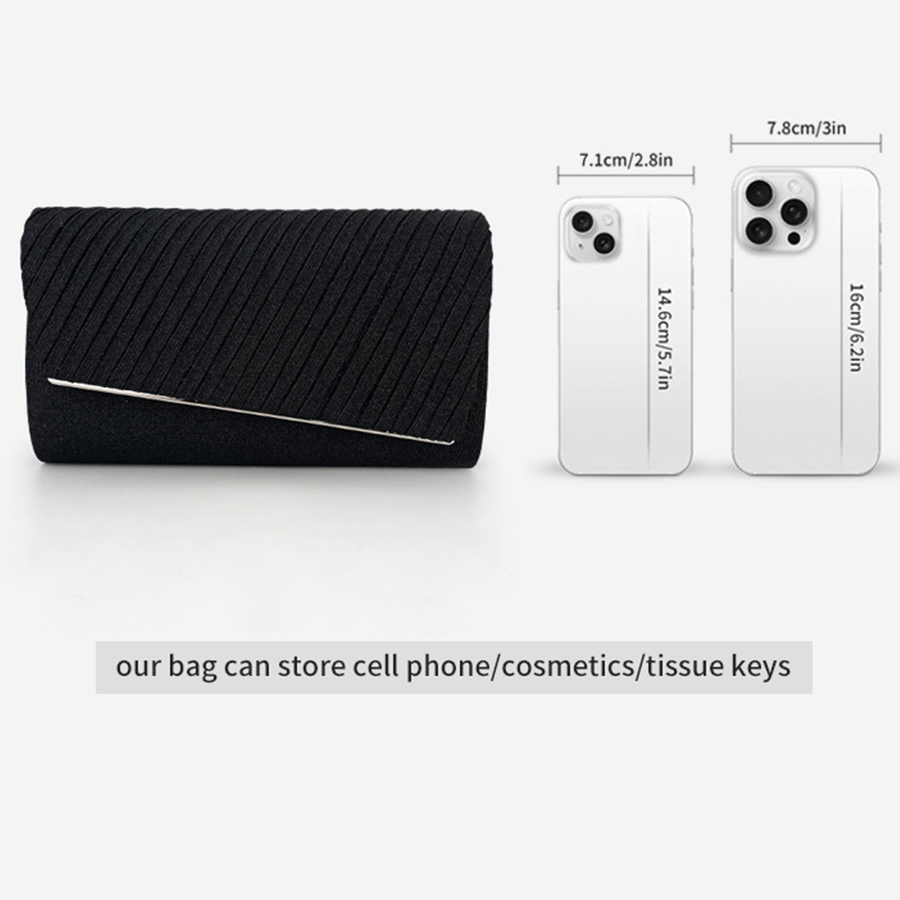 Kadınlar İçin Parlak Pileli Çe - Flap Bag Envelope incelemesi ve fiyatı